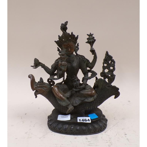 1464 - MODERN BRONZED DEITY FIGURE