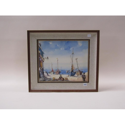 1227 - GEORGE AQUILAR - MID DAY, SIGNED OIL ON CANVAS, FRAMED, 37CM X 45CM