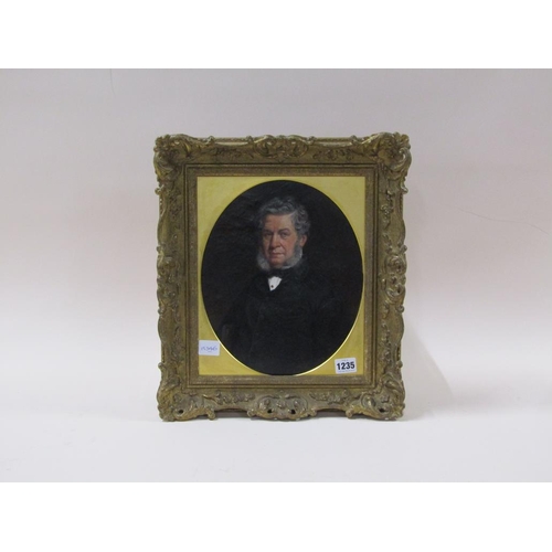 1235 - JAMES DIGMAN WINGFIELD 1832/1872 - PORTRAIT OF A GENTLEMANOVAL FRAMED, SIGNED IN MONO, OIL ON CANVAS... 