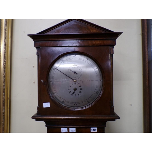 1280 - MAHOGANY CASED LONGCASE CLOCK WITH CIRCULAR DIAL SIGNED CAMERER KUSS & CO, OXFORD STREET LONDON, 190... 