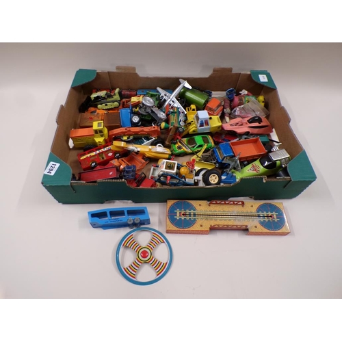 1294 - BOX OF DIECAST MODEL VEHICLES AND TOYS ETC