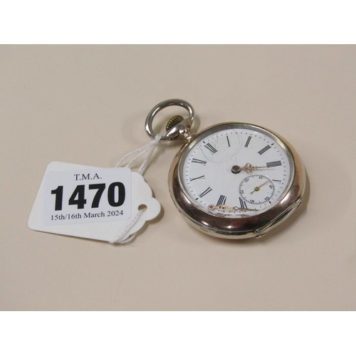 1470 - CONTINENTAL SILVER CASED MANUAL WIND POCKET WATCH