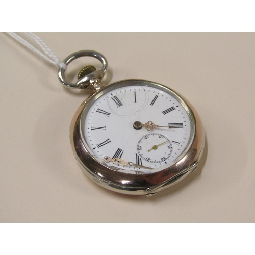 1470 - CONTINENTAL SILVER CASED MANUAL WIND POCKET WATCH