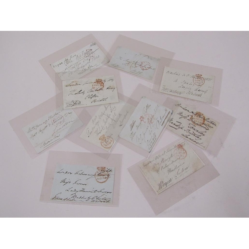 1488 - COLLECTION OF TEN SIGNED LETTER FRONT SELECTIONS, ALL EARLY 19c