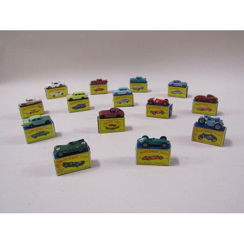 1499 - 14 MATCHBOX SERIES VEHICLES TO INC. 8 FORD MUSTANG, 32 E TYPE  JAGUAR, 44 ROLLS ROYCE SILVER CLOUD, ... 