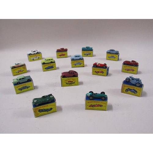 1499 - 14 MATCHBOX SERIES VEHICLES TO INC. 8 FORD MUSTANG, 32 E TYPE  JAGUAR, 44 ROLLS ROYCE SILVER CLOUD, ... 