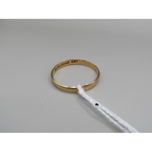 1510 - 22ct GOLD BAND SIZE Q, 2.3g