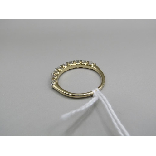 1557 - YELLOW GOLD 9 STONE DIAMOND RING 1 carat SIZE N 1/2