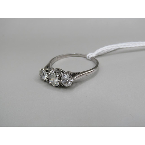 1561 - 18ct 3 STONE DIAMOND RING 1.80 carats APPX SIZE V