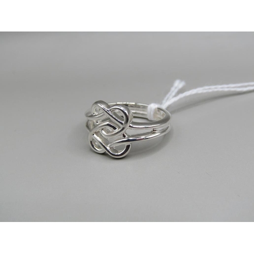 1565 - SILVER KNOT RING SIZE N 1/2