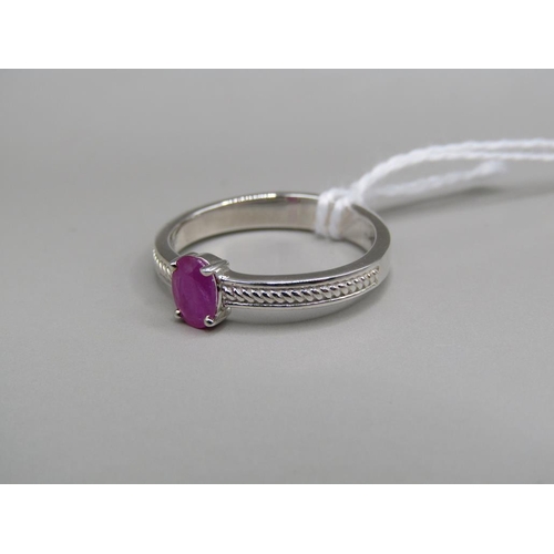 1566 - SILVER RUBY RING N 1/2