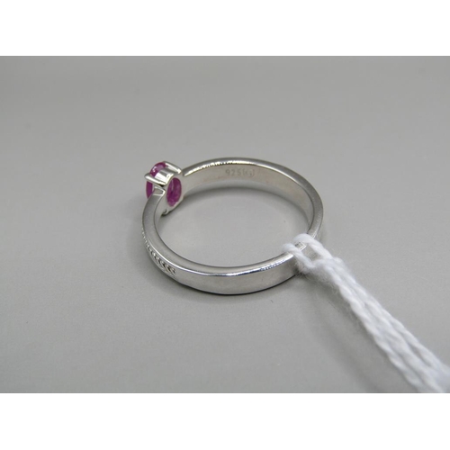 1566 - SILVER RUBY RING N 1/2