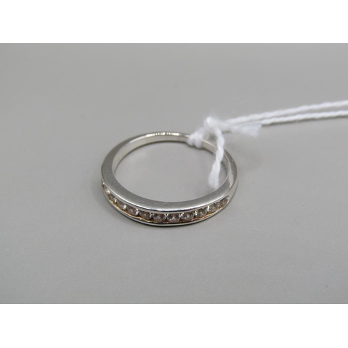 1570 - SILVER WHITE TOPAZ RING SIZE N