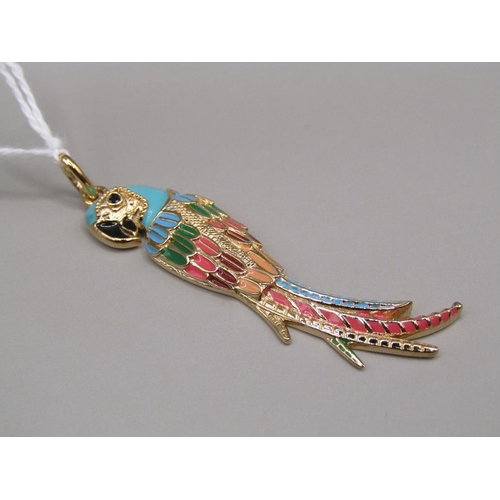 1574 - ENAMEL PARROT PENDANT