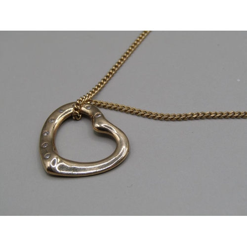 1577 - 9ct DIAMOND SET HEART NECKLACE