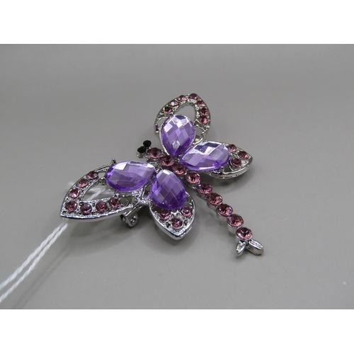 1583 - CRYSTAL DRAGONFLY BROOCH