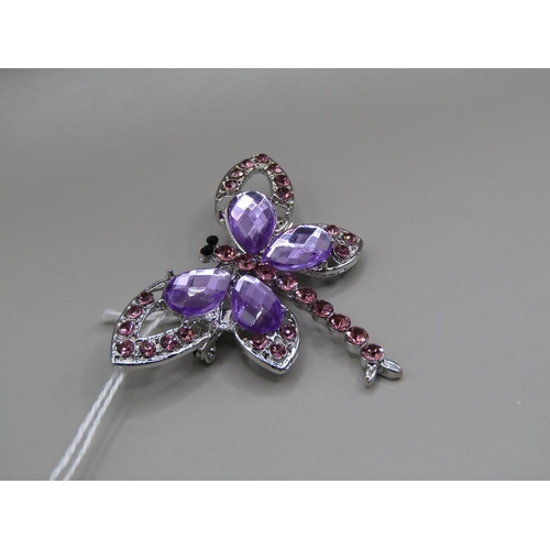 1583 - CRYSTAL DRAGONFLY BROOCH