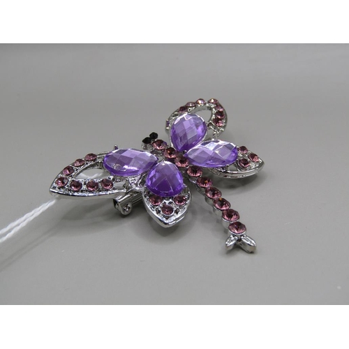 1583 - CRYSTAL DRAGONFLY BROOCH