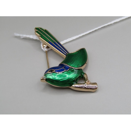 1585 - ENAMEL BIRD BROOCH