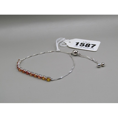 1587 - SILVER MULTI SAPPHIRE BRACELET