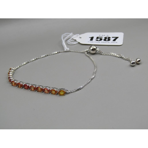 1587 - SILVER MULTI SAPPHIRE BRACELET