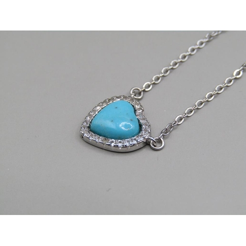 1589 - SILVER SLEEPING BEAUTY TURQUOISE NECKLACE