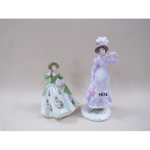 1674 - TWO ROYAL WORCESTER LIMITED EDITION FIGURINES - LARGEST 24CM H