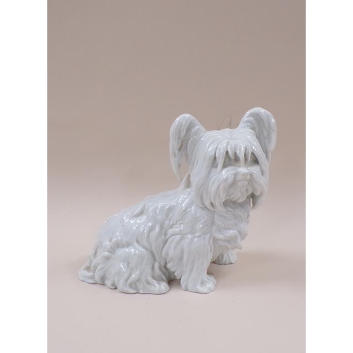 1678 - AUSTRIAN PORCELAIN DOG - SKYE PAPILION DOG, 13CM H