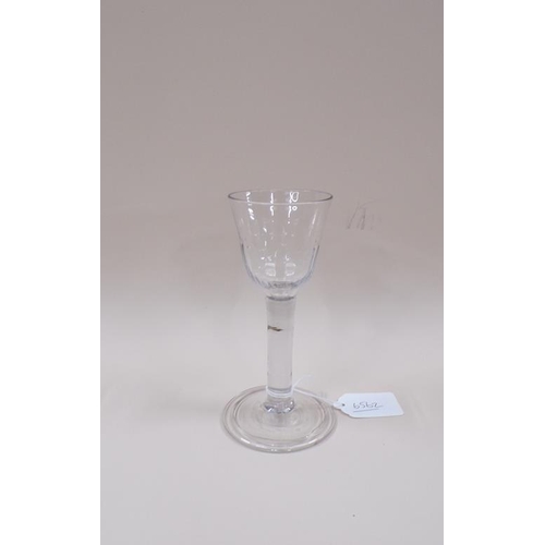 1679 - GEORGIAN WINE GLASS, 14.5CM H