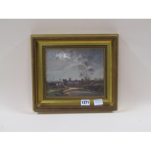 1271 - EDWARD STAMP 1983, GREAT HORWOOD OIL ON BOARD.  SIGNED  AND FRAMED 17 x 20 cms