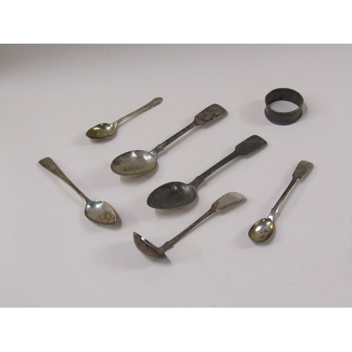 1600 - BOX OF SILVER SPOONS PLUS NAPKIN RING 5.3ozt