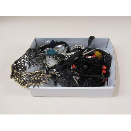 1610 - BOX OF MIXED COSTUME JEWELLERY TO INC. BANGLES, NECKLACES ETC