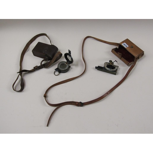 1616 - LEATHER CASED MILITARY SEXTANT AND LEATHER CASED MILITARY COMPASS TG & CO. LTD LONDON, 1943 MKIII CO... 