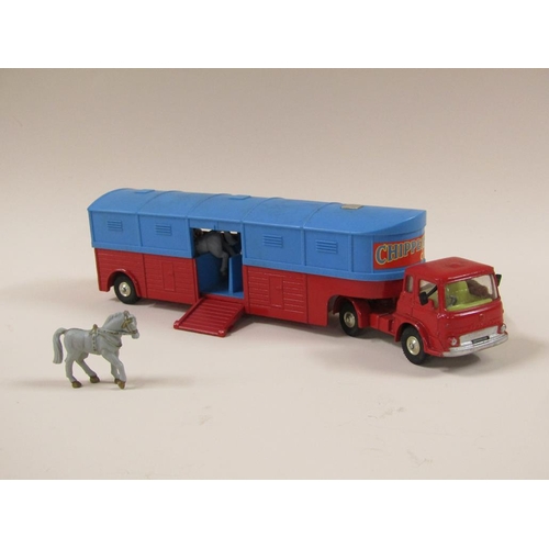 1631 - BOX OF CORGI, MATCHBOX AND OTHER VEHICLES TO INC. CORGI TOYS, CIRCUS HORSE TRANSPORTER WITH HORSES 1... 