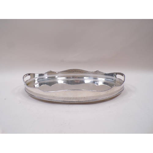 1653 - SILVER PLATE OVAL TWO HANDLED TRAY