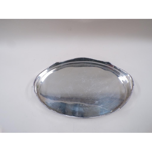 1653 - SILVER PLATE OVAL TWO HANDLED TRAY