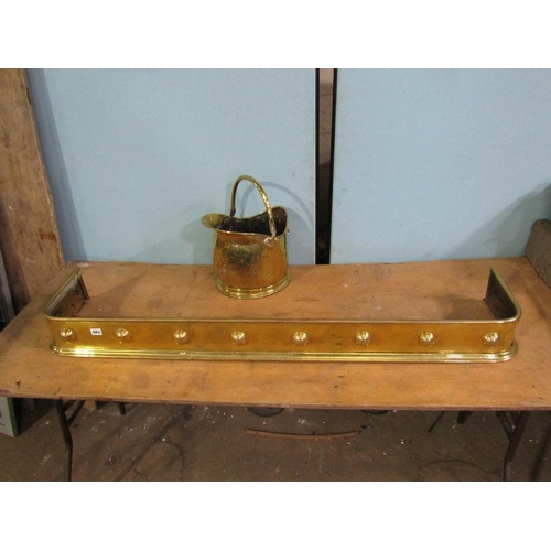 883 - BRASS FENDER; COAL SCUTTLE