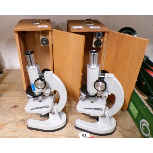 79 - TWO MICROSCOPES IN CASES