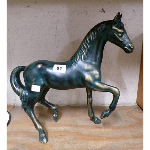 81 - CAST BRONZED HORSE