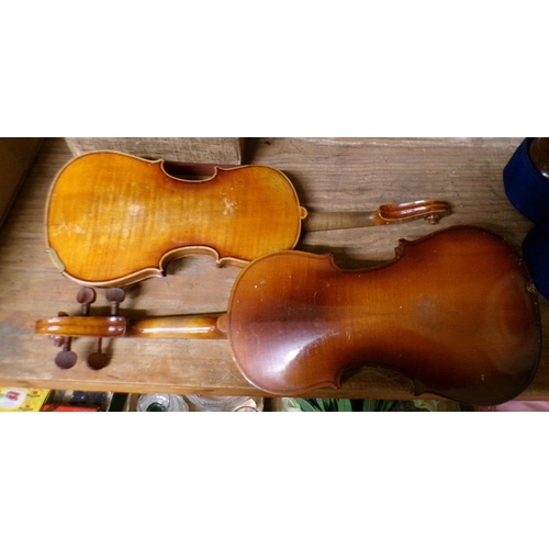 96 - TWO VIOLINS - 56 AND 52.5 cms L