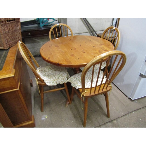 574 - PINE TABLE AND CHAIRS