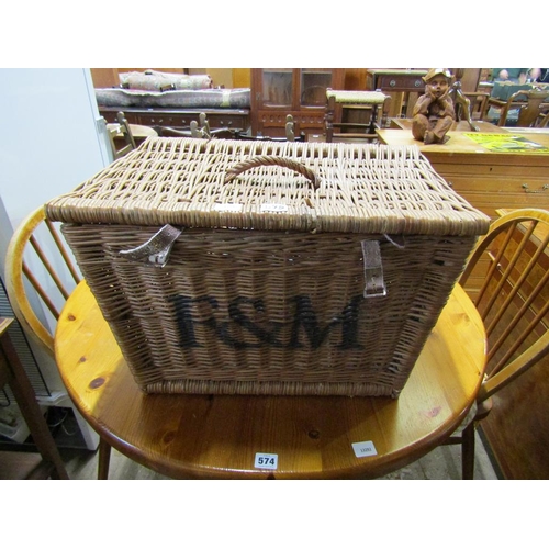 575 - FORTNUM AND MASONS WICKER BASKET