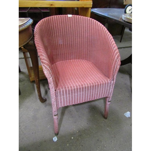 606 - LLOYD LOOM CHAIR AND A STOOL