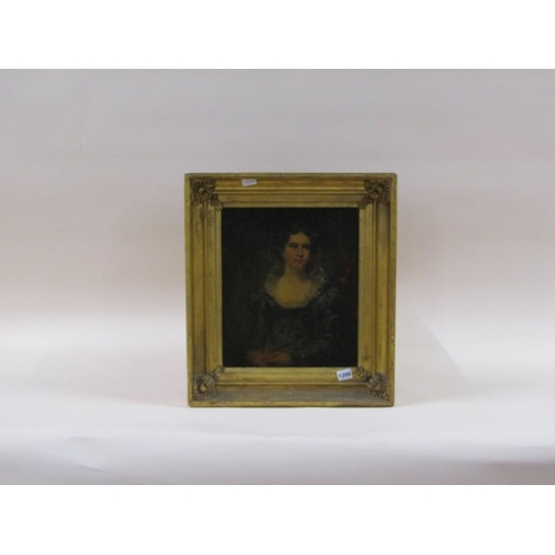 1209 - UNSIGNED 19C - PORTRAIT OF A LADY, OIL ON CANVAS, FRAMED, 36CM X 30CM