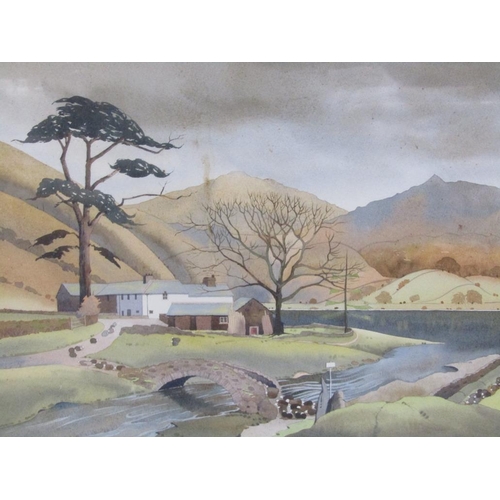 1216 - JOHN BIRNEY - WATENDLATH, SIGNED WATERCOLOUR, F/G, 37CM X 53CM