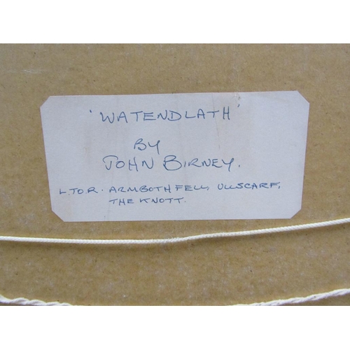 1216 - JOHN BIRNEY - WATENDLATH, SIGNED WATERCOLOUR, F/G, 37CM X 53CM