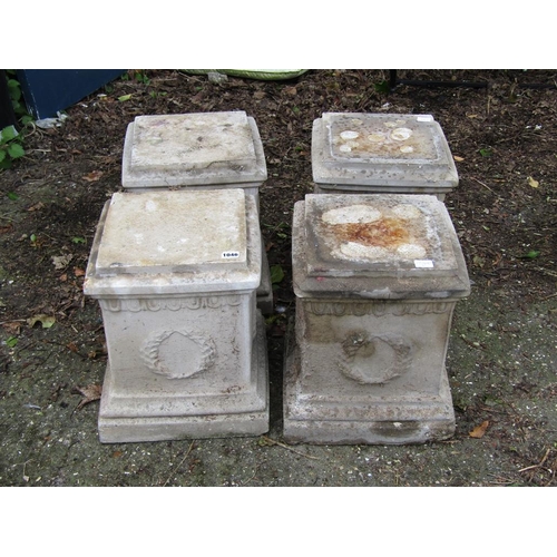 1046 - FOUR CONCRETE PLINTHS 26.5cms x 26.5 CMS