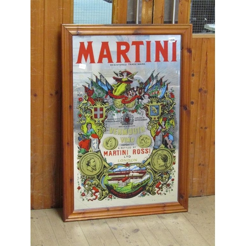 1226 - FRAMED MARTINI ADVERTISING MIRROR, 85CM X 54CM