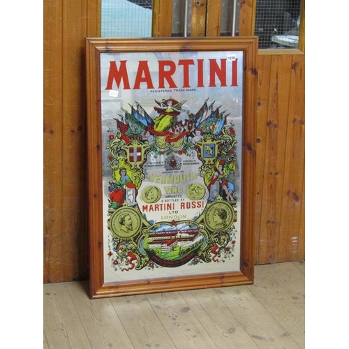 1226 - FRAMED MARTINI ADVERTISING MIRROR, 85CM X 54CM