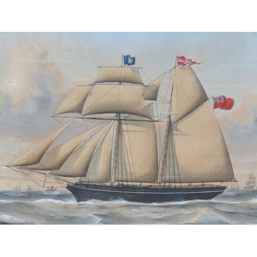 1227 - F CARLEBUR - THE SAILING VESSEL, SEA FLOWER, SIGNED WATERCOLOUR, F/G, 42CM X 61CM